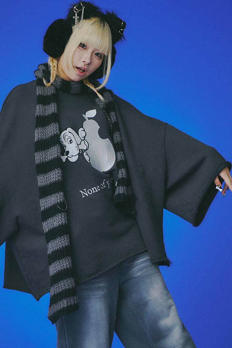 【予約商品】GALFY(ガルフィー)用無しドデカスウェT - Ink Black