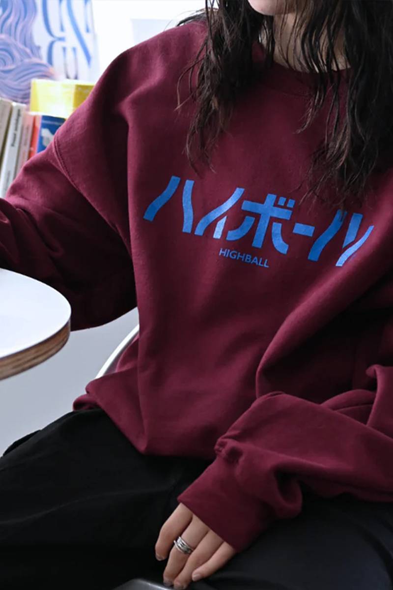 One Drop (ワンドロップ) ふくだ Highball Big Logo Sweat - Red