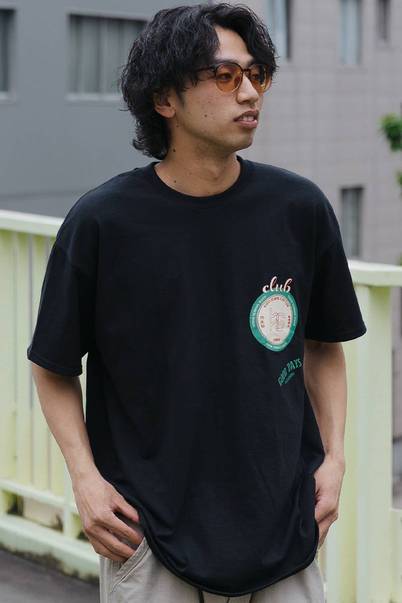 kirou school (キロウスクール) krs_07 club logo S/S T-shirts BLACK