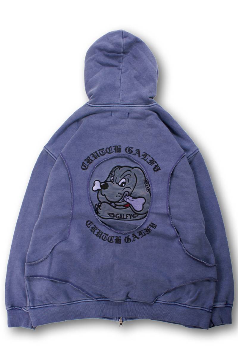 【予約商品】GALFY(ガルフィー) 穴の向こうにわんちゃんパーカー - Purple