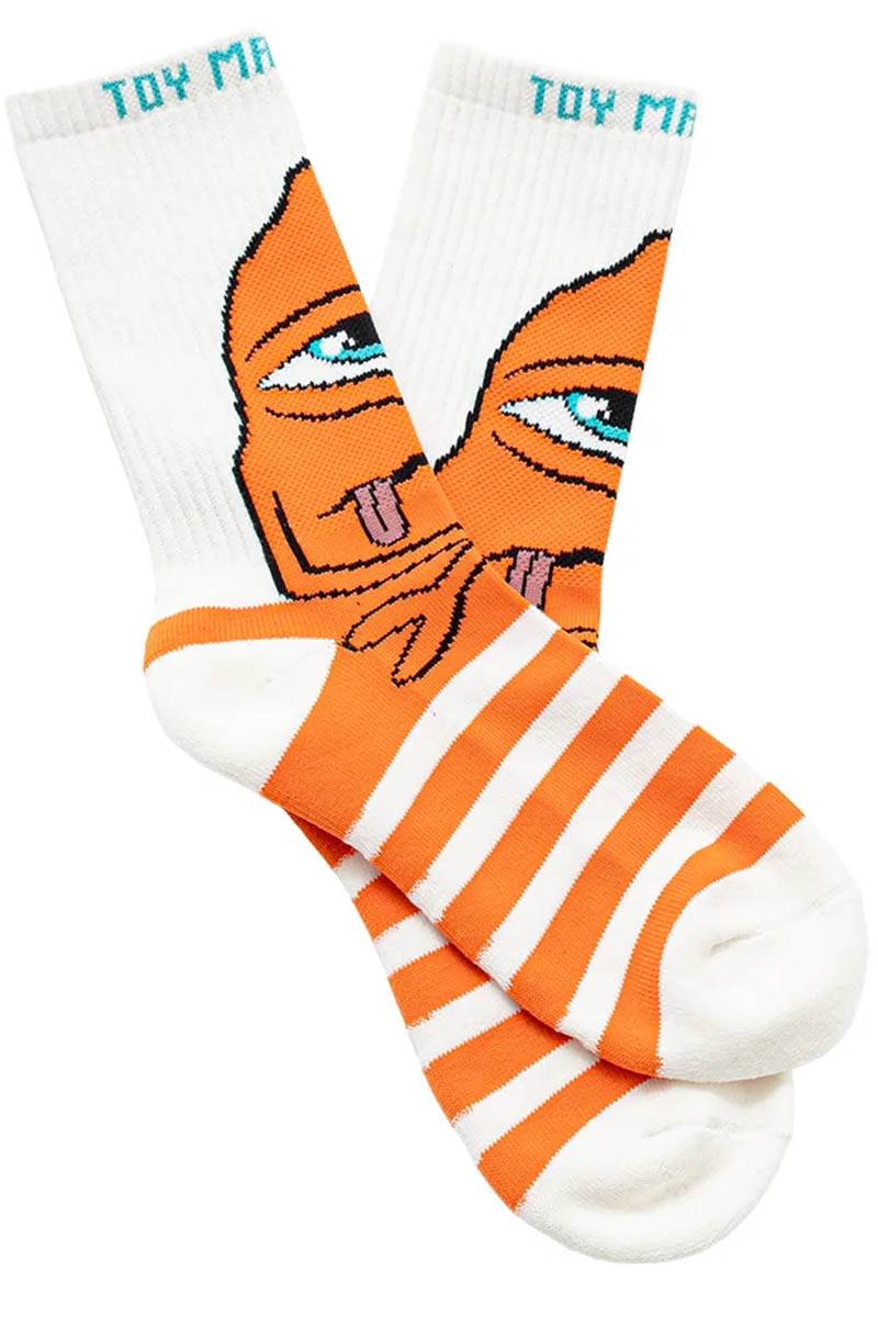 TOY MACHINE (トイ・マシーン) BORED SECT STRIPE SOCKS - White