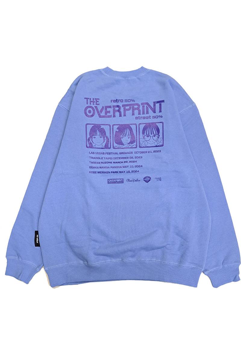 over print (オーバープリント) 3piece band BOX LOGO sweatshirts - Blue