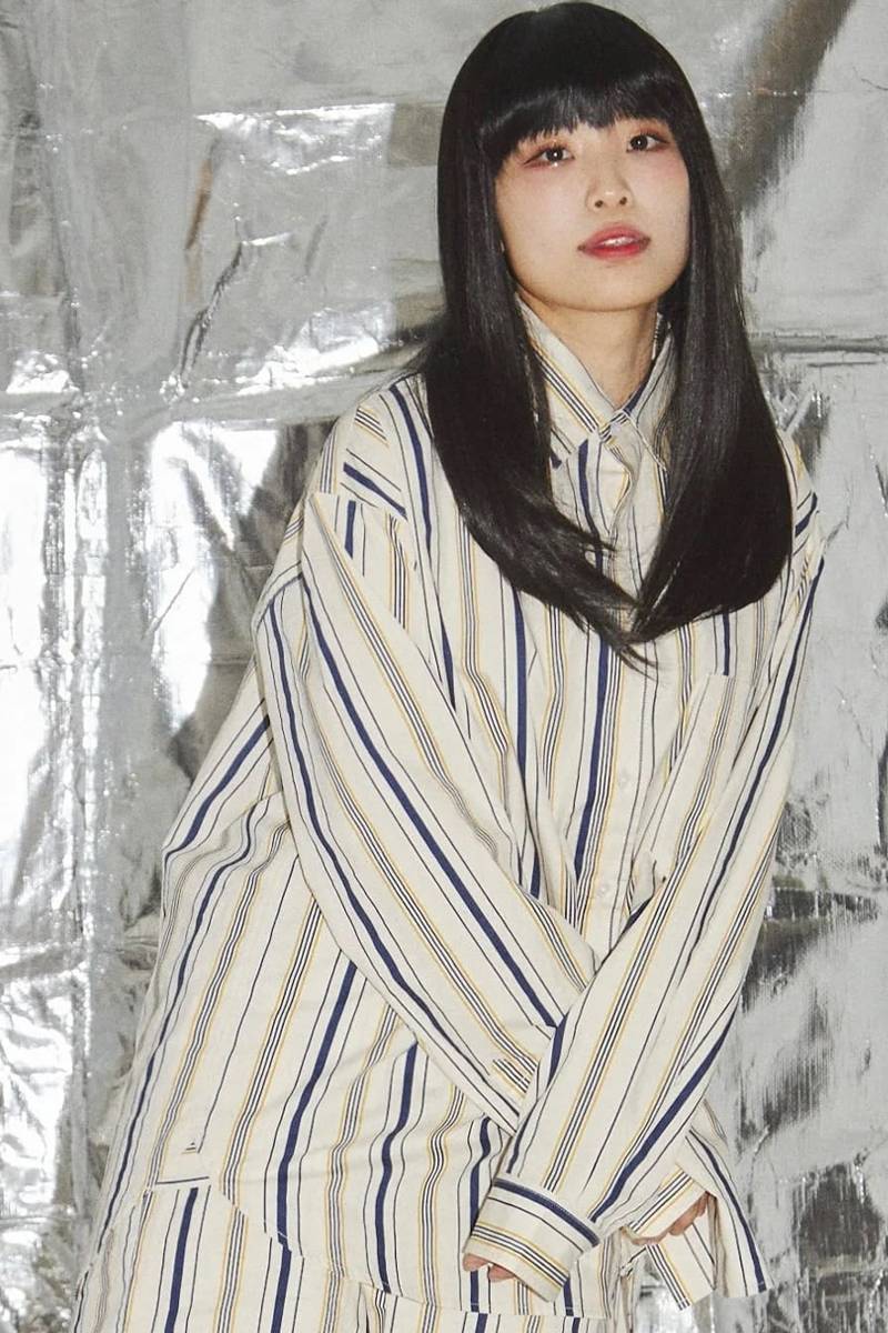 neüron(にゅうろん) ストライプロングシャツ - Yellow