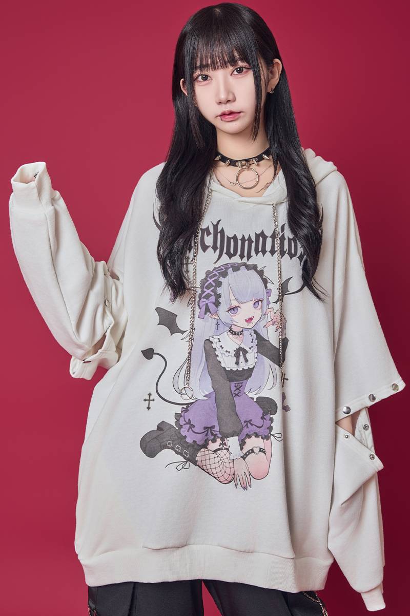 PSYCHO NATION × 寝田ルネ コラボ 3WAY デビル パーカー PSYCHO NATION × 寝田ルネ コラボ 3WAY デビル パーカー - メルカリ