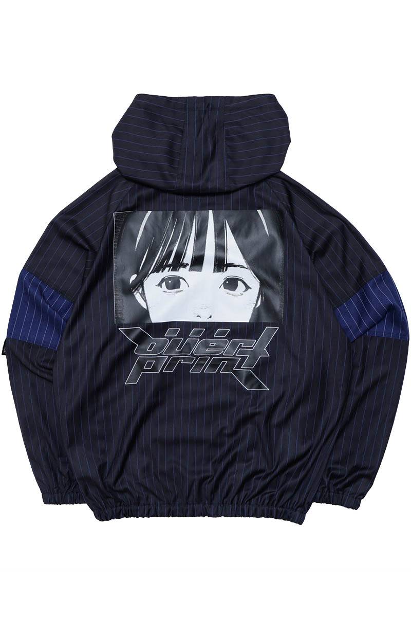 over print (オーバー・プリント) EYES Zip Up Jacket - Black