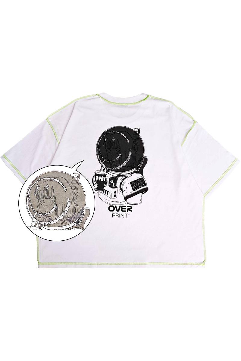 over print (オーバー・プリント) Protective Tee - White