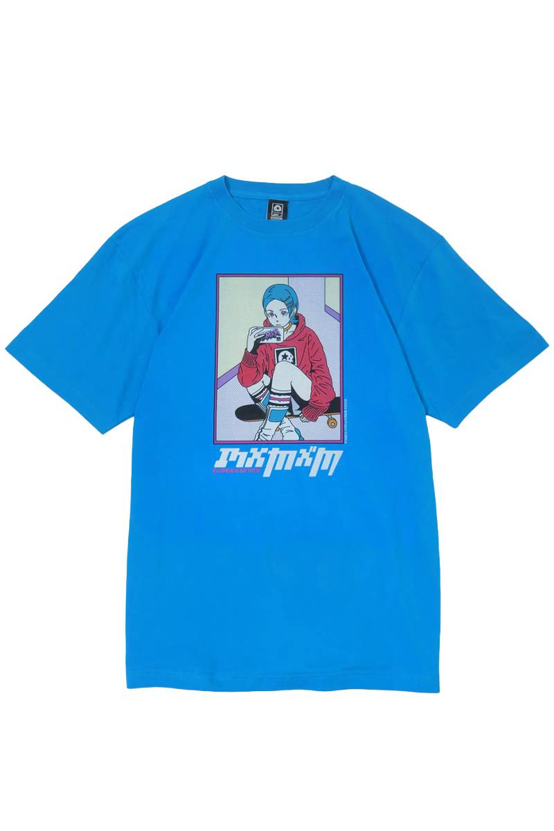 交響詩篇エウレカセブン x MAGICAL MOSH MISFITS(マジカルモッシュミスフィッツ) "EUREKA" TEE - Blue