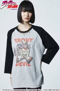 【予約商品】ジョジョの奇妙な冒険xglamb(グラム) Ebony Devil Raglan Cutsew Gray