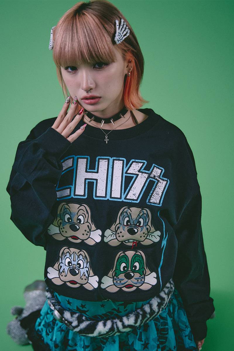 GALFY(ガルフィー) ちぃ〜っすロンTee - BLACK / ロック GALFY(ガルフィー) ちぃ〜っすロンTee - BLACK / ロック