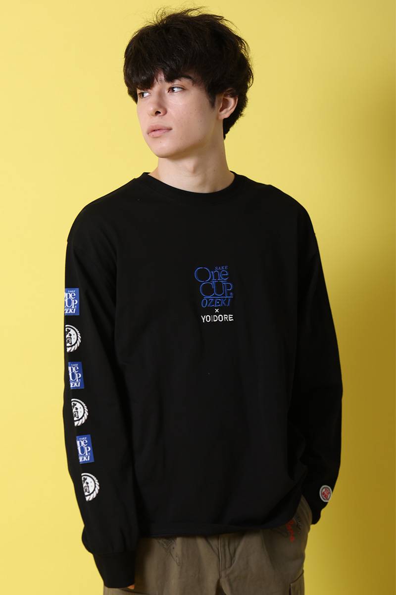 ワンカップ大関×YOIDORE (ヨイドレ) コラボL/S Tee - Black
