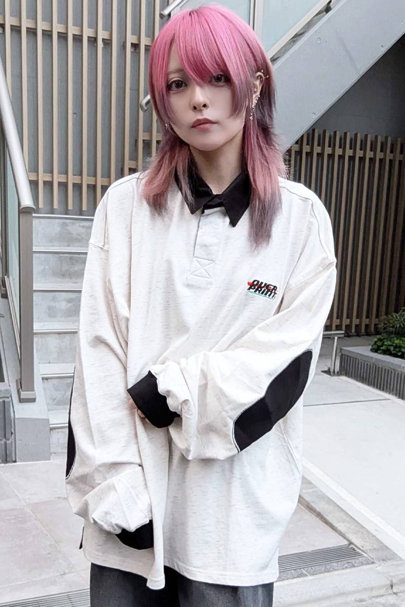 over print (オーバープリント)  BIG Rugby Shirts PLANE - White