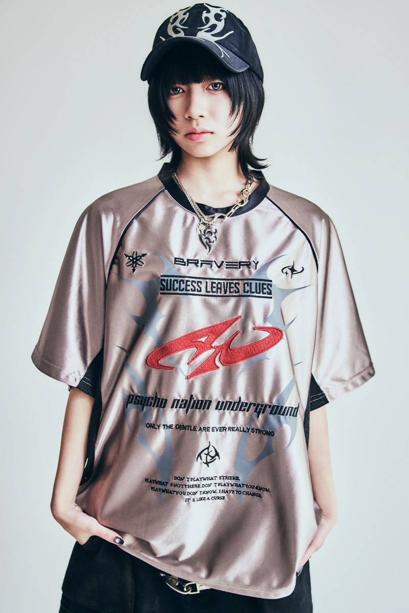 P.N UNDERGROUND (サイコ・ネーション・アンダーグラウンド) メッシュ切替 GAME TEE - Silver