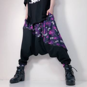 NieR (ニーア) 2WAY SARROUEL PANTS【切替ASYMMETRY】PURPLE BEAT