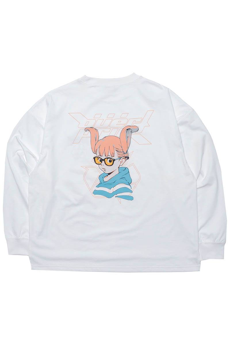 over print (オーバー・プリント) Rabbitt slit LS Tee - White