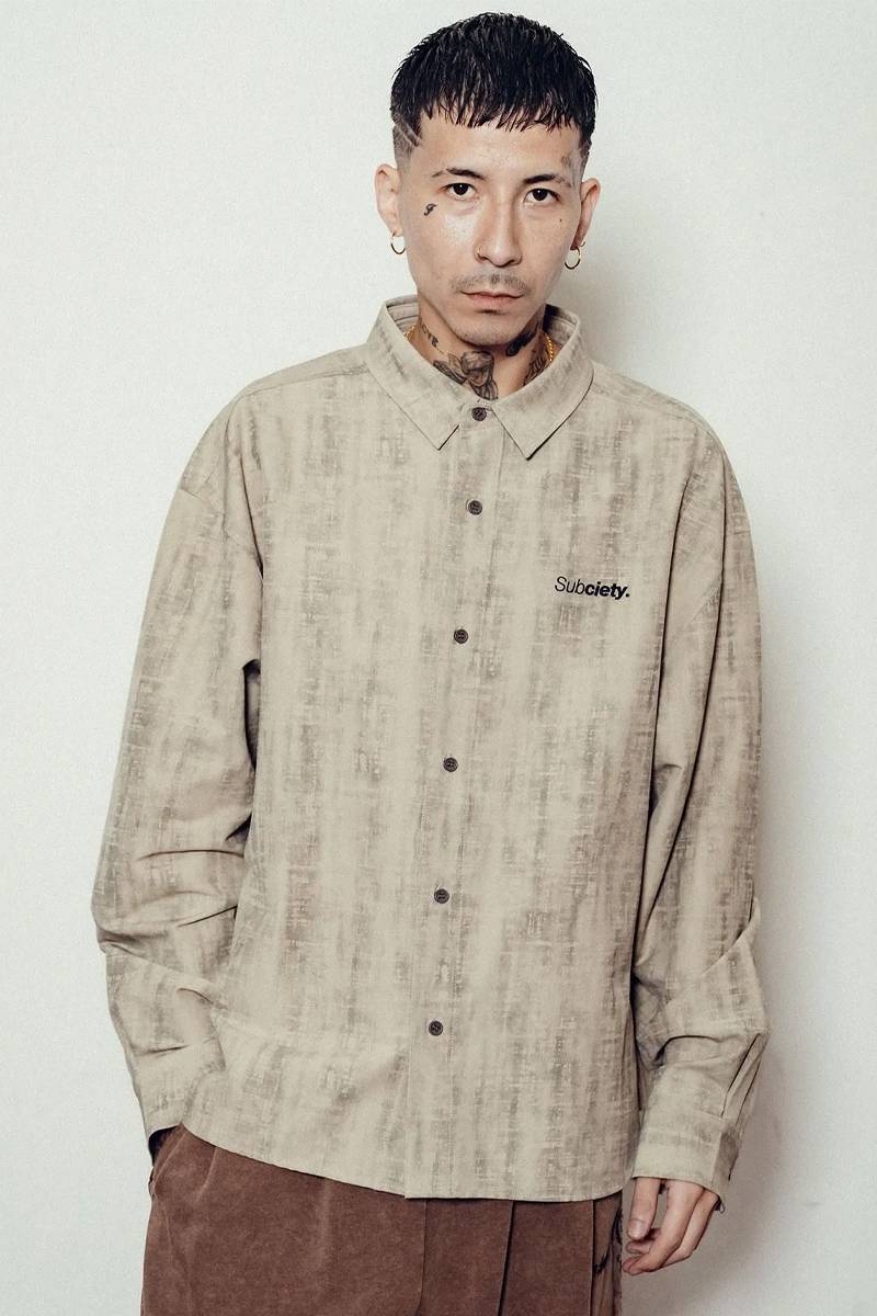 Subciety (サブサエティ) Blurred shirt - Beige