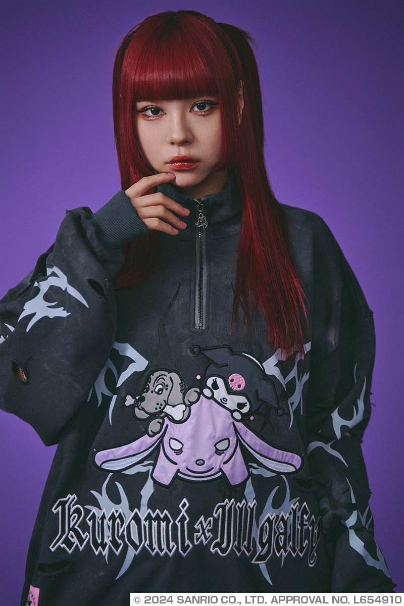 クロミ×GALFY(ガルフィー) イルガルフィームラ染めハーフZIP クロミ×GALFY(ガルフィー) イルガルフィームラ染めハーフZIP