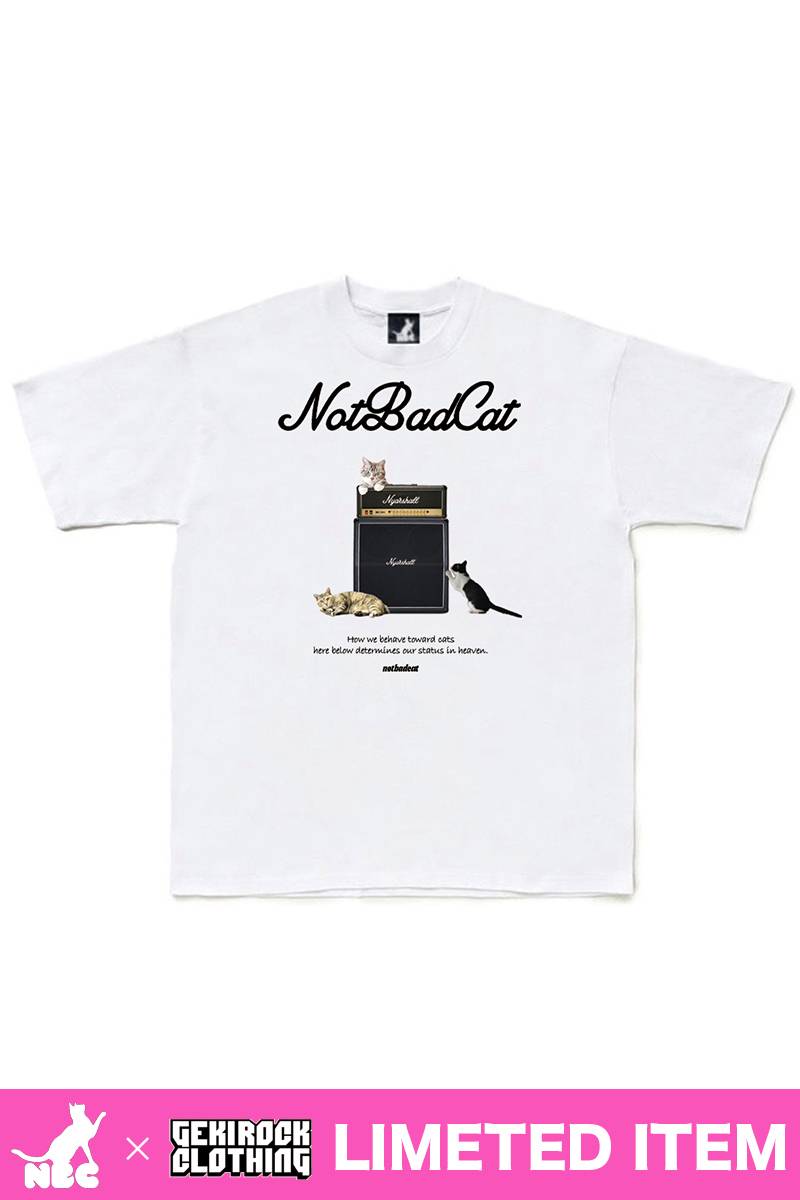 【ゲキクロ限定】NOTBADCAT (ノットバッドキャット) ニャーシャルS/S Tee - White