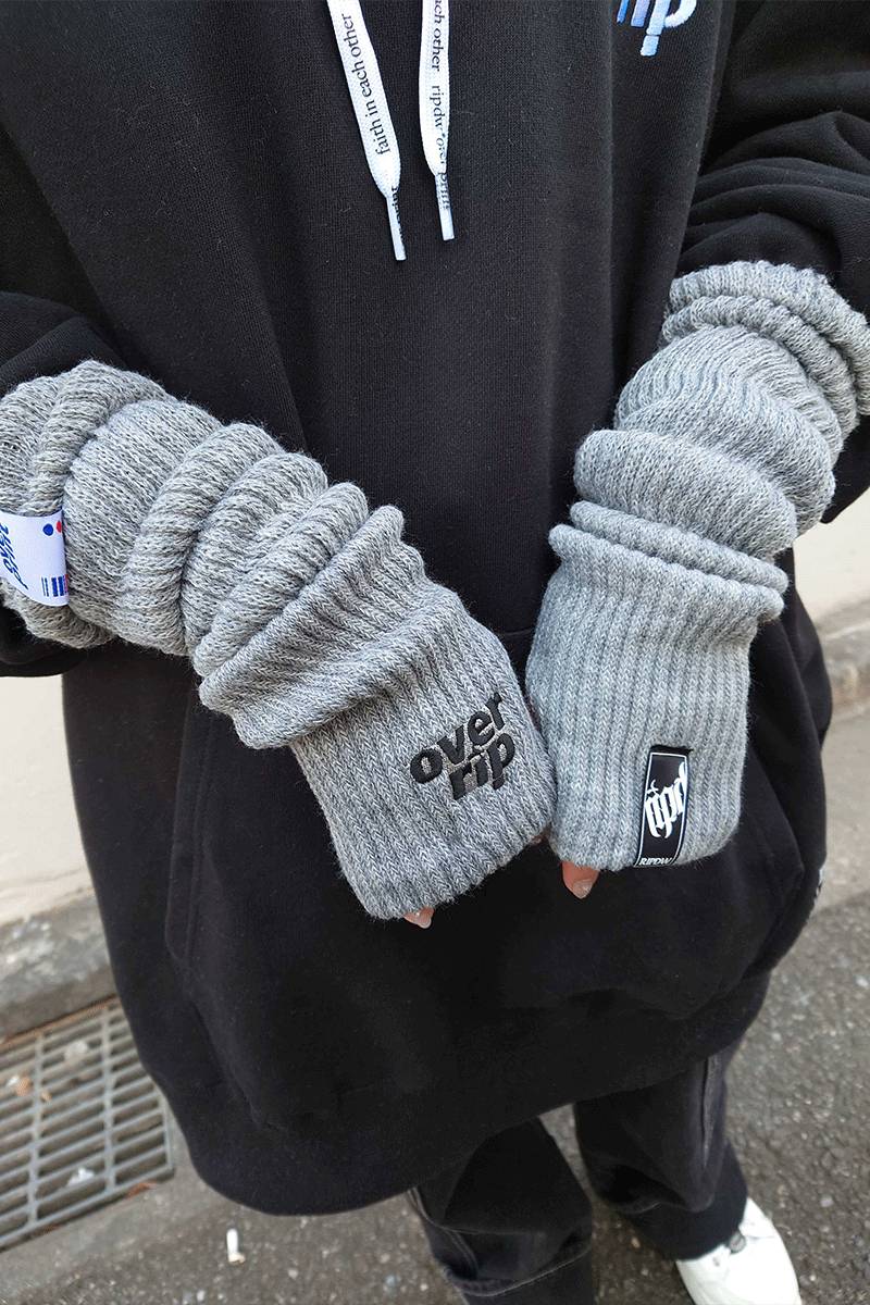 over print(オーバープリント)×RIPDW Arm cover(heather gray)