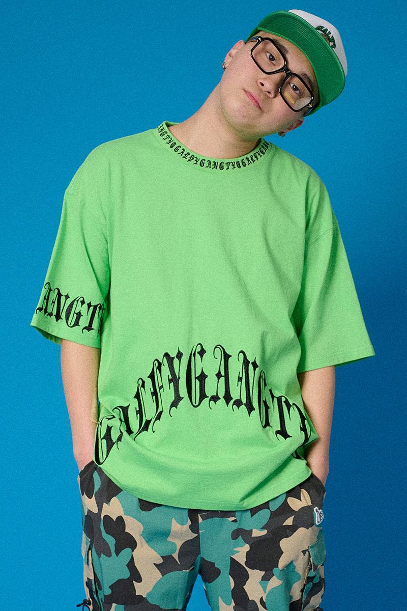 GALFY (ガルフィー) GAL之Hearts Tシャツ 再 L.GREEN