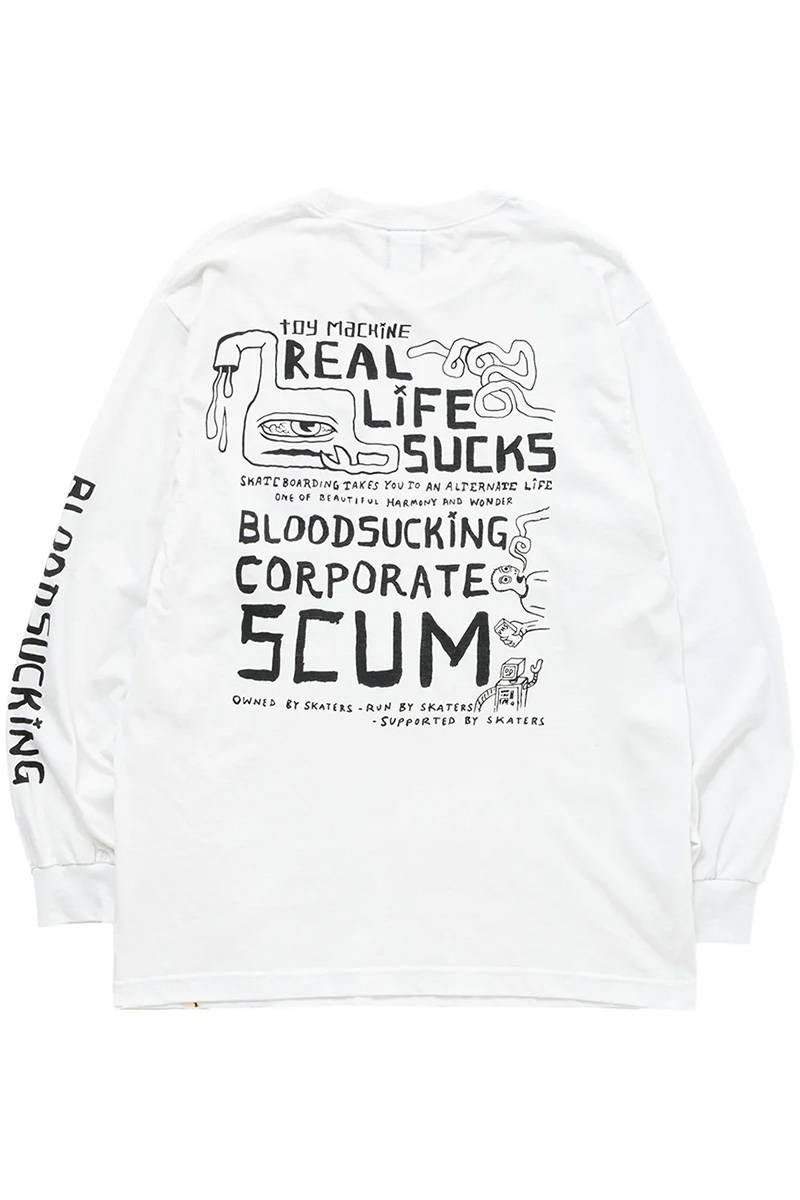 TOY MACHINE (トイマシーン) NEVER ENDING LONG TEE - White