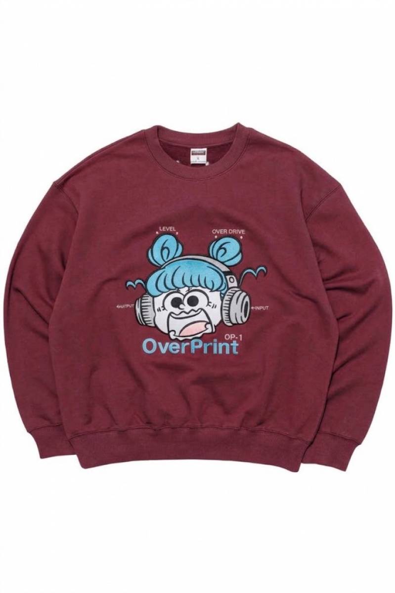 over print (オーバー・プリント) OVERDRIVE Sweatshirts - Wine