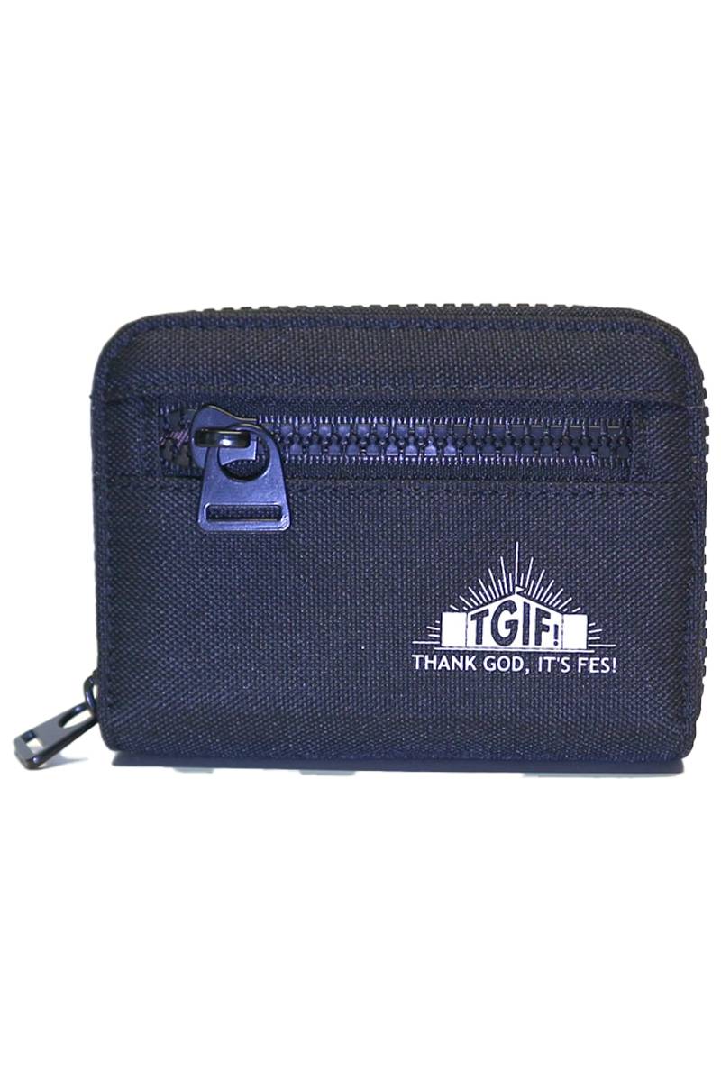 TGIF! THANK GOD, IT’S FES! フェスバッグ　TGIF!　ポリエステルコンパクトじゃばらウォレット - Black