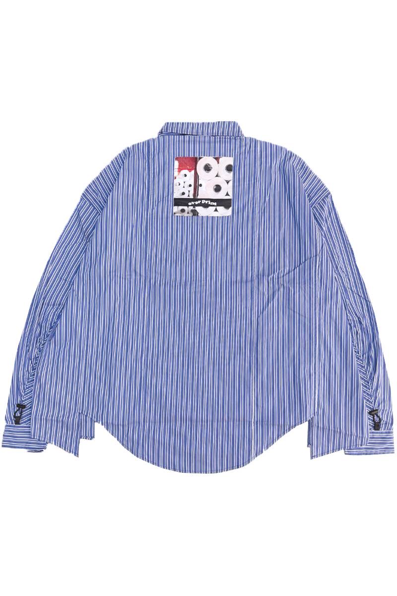 over print (オーバープリント) Break WIDE Shirts - Blue