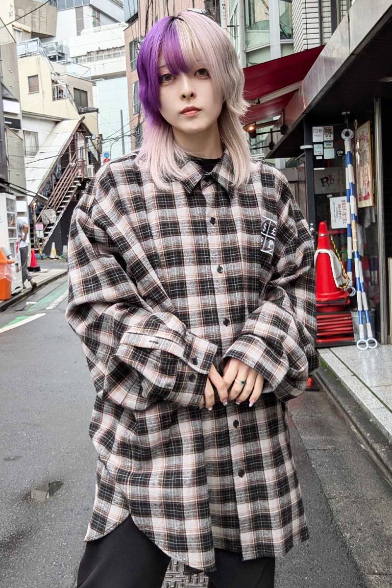 SLEEPING TABLET (スリーピングタブレット) HERETIC [ FLANNEL CHECK SHIRT ] BLACK