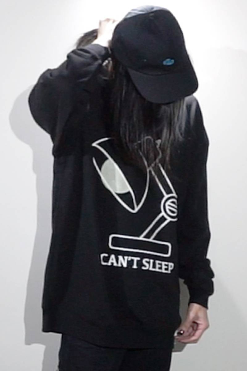 SLEEPING TABLET LAMP [ CREW SWEAT ] BLACK