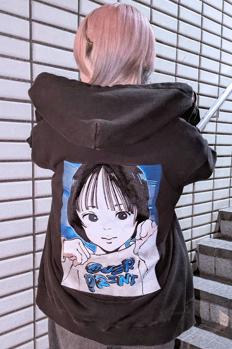 【お問い合わせ商品】over print (オーバープリント) POP ART Zip Hoodie Ver:21- Chacoal