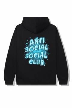 Anti Social Social Club I SEE BLUE SPLASH BLACK HOODIE