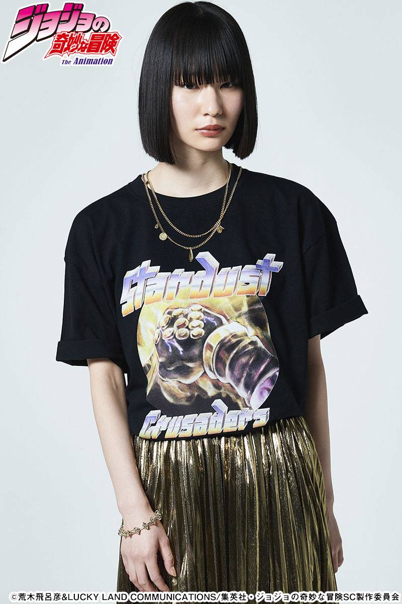 ジョジョの奇妙な冒険xglamb(グラム) Star Platinum T-shirts II Black