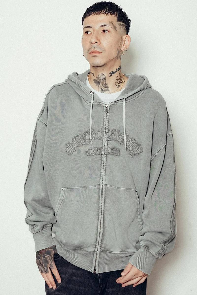 Subciety (サブサエティ) Double zip hoodie - Gray