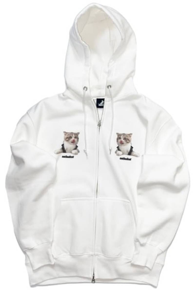 NOTBADCAT (ノットバッドキャット) Hungry Zip Hoodie (WHITE)