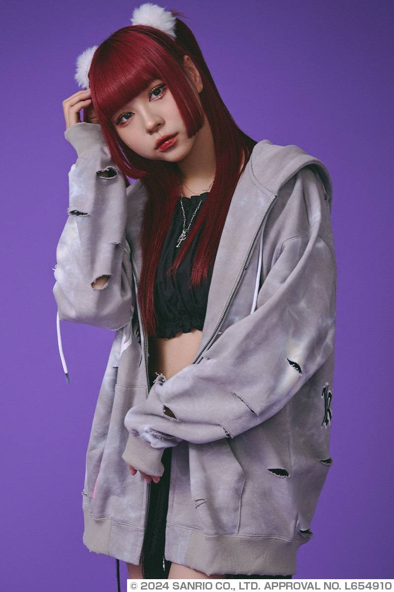 クロミ×GALFY(ガルフィー) イルガルフィームラ染めZIPパーカー クロミ×GALFY(ガルフィー) イルガルフィームラ染めZIPパーカー