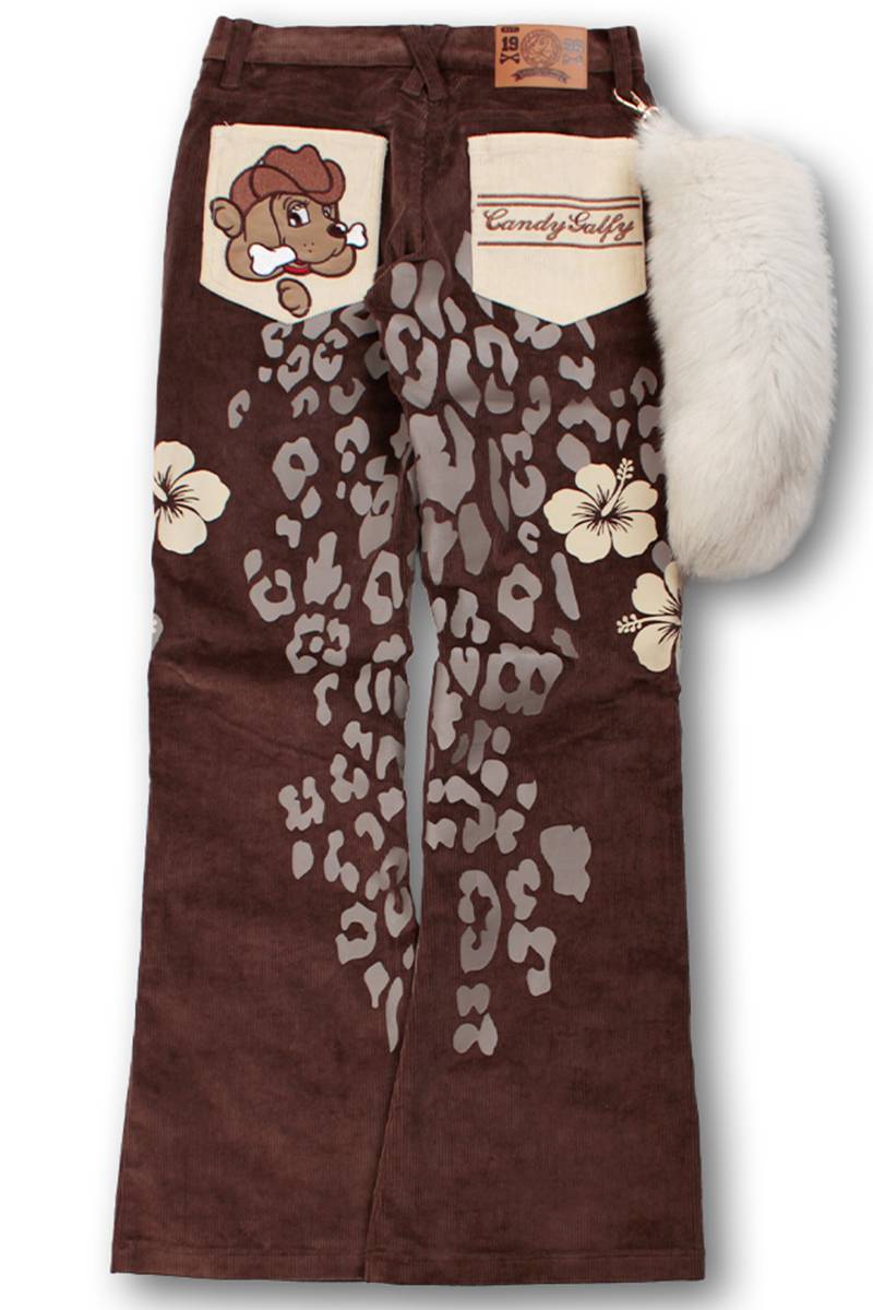 【予約商品】GALFY(ガルフィー) ロゴ的コーデュロイパンツ - Brown