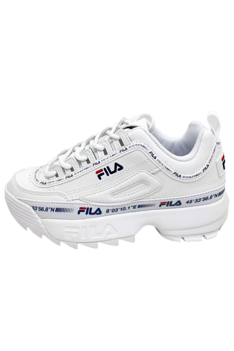 ロックファッション、バンドグッズのGEKIROCK CLOTHING / FILA F0581-0100 DISRUPTOR2 NEW TAPEY TAPE WHITE