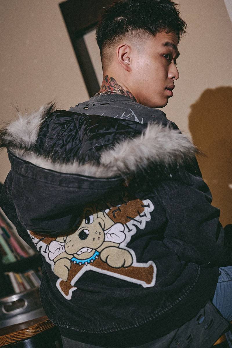 【予約商品】GALFY（ガルフィー）犬デニデニパーカー - BLACK