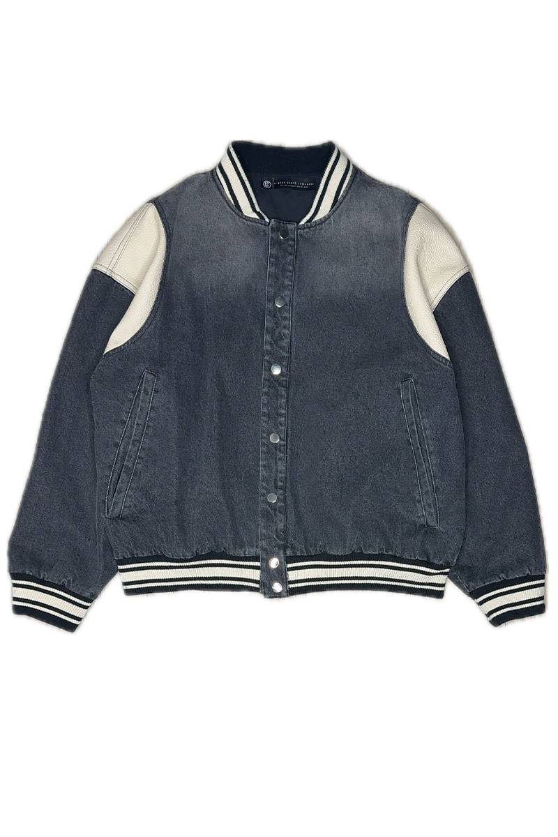 A Good Bad Influence (ア・グッド・バッド・インフルエンス) DENIM VARSITY JACKET - Black