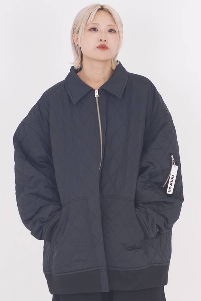 neüron(にゅうろん) キルティングブルゾン - Black