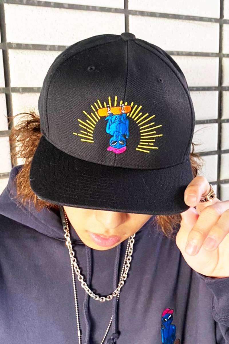 ロックファッション バンドグッズのgekirock Clothing Punk Drunkers 宇宙人スケボーcap Black ロックファッション バンドグッズのgekirock Clothing Punk Drunkers 宇宙人スケボーcap Black