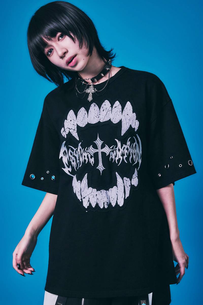 PSYCHO NATION(サイコ・ネーション) ハング・ハトメTEE - Black