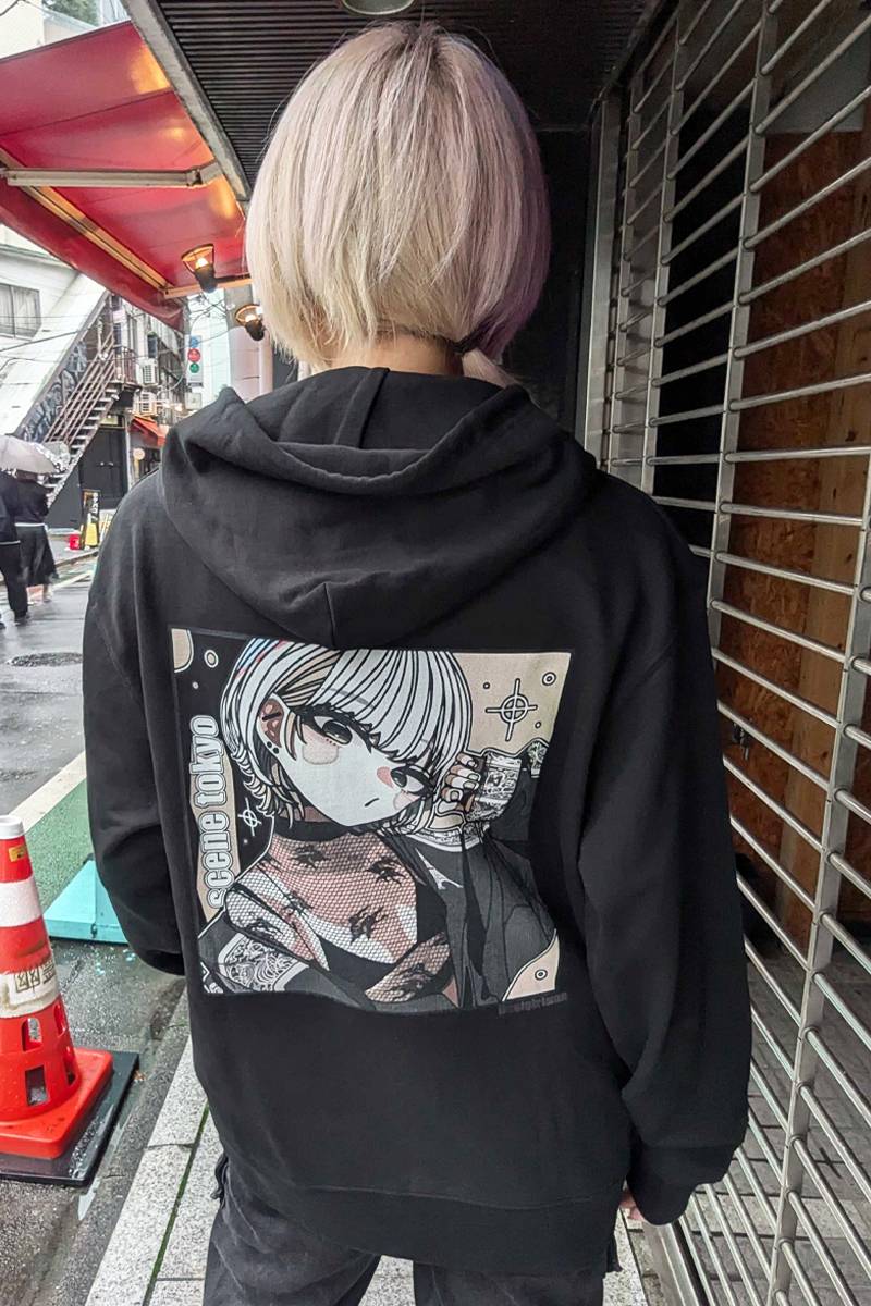 SCENE TOKYO(シーントウキョウ) night girl zip hoodie BLACK