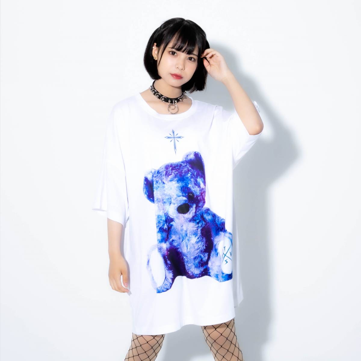 TRAVAS TOKYO Bright furry bearビッグTシャツ White