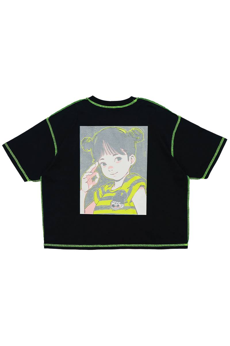 【お問い合わせ商品】over print POP ART Tee Ver:23 GLOW IN THE DARK - Black