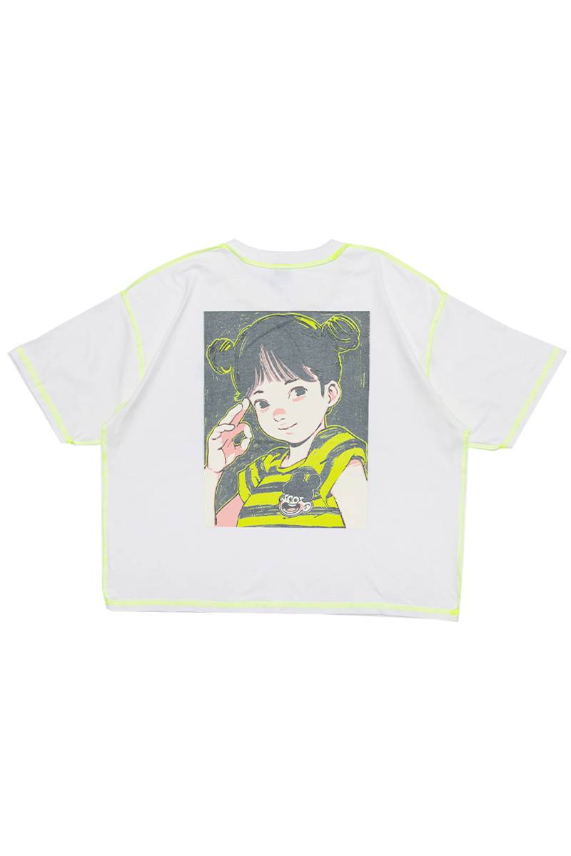 【お問い合わせ商品】over print POP ART Tee Ver:23 GLOW IN THE DARK - White