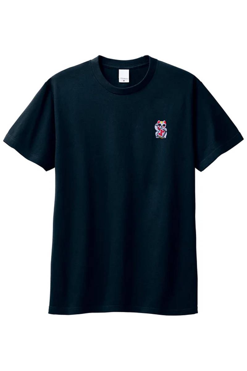 宝燈-pouto-（ポウト） 'ドラ招き猫' T-shirt - Navy