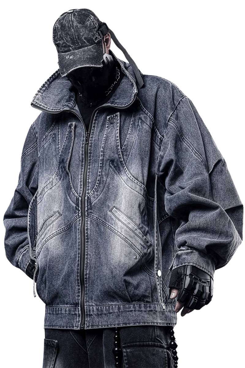 吉業重工 (ヨシワザジュウコウ) 【CYBORG】フォールン・スカイパイロットジャケット - Wash Light Blue