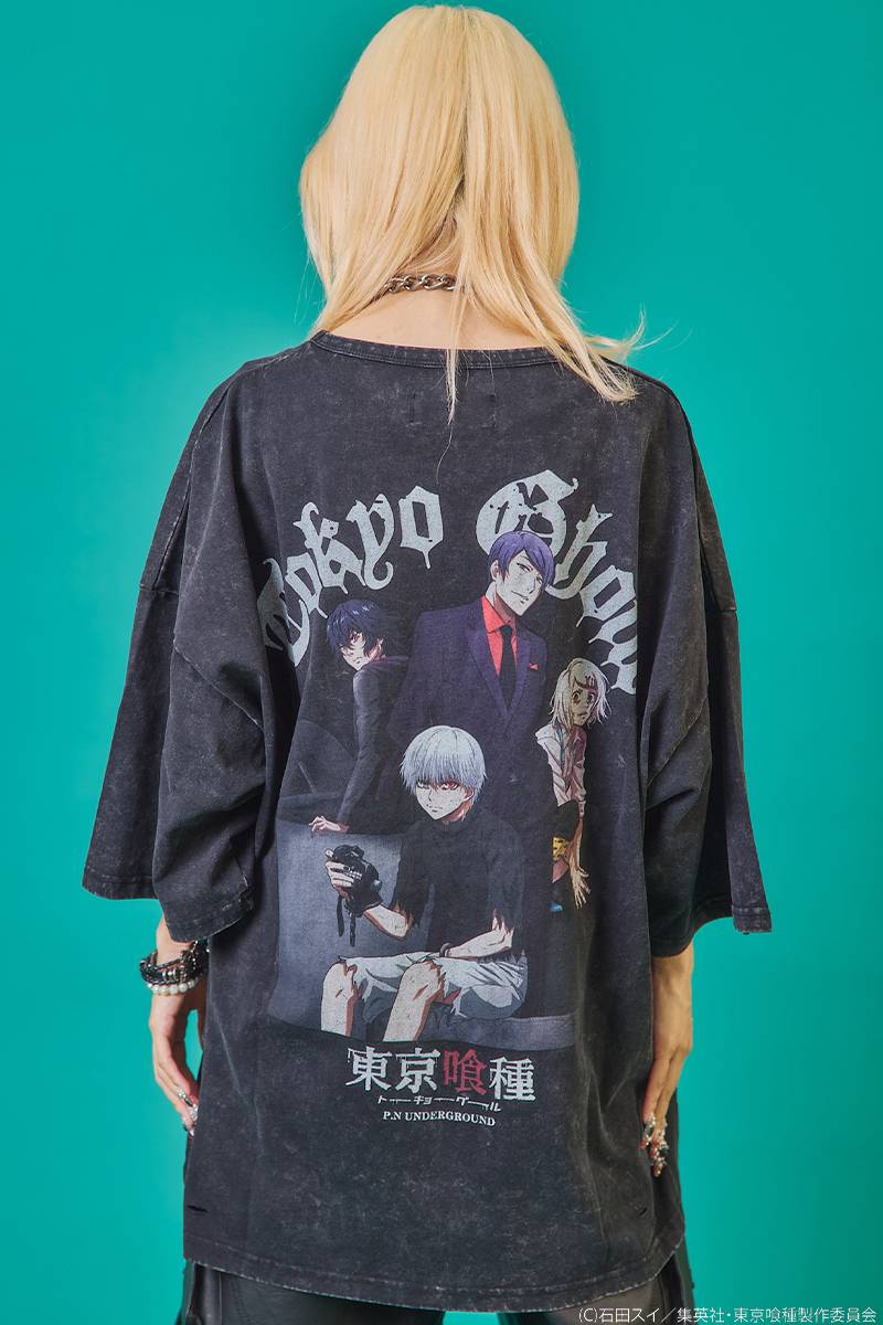 東京喰種×P.N UNDERGROUND ダメージTee - Black