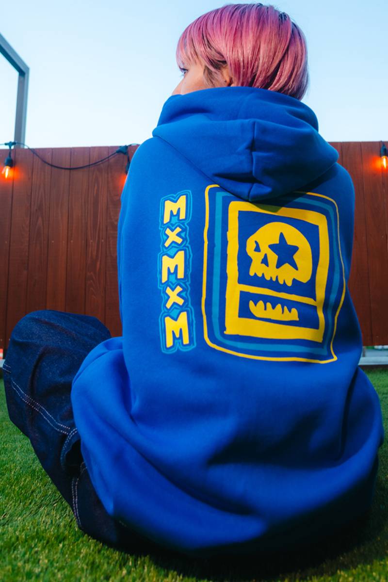MAGICAL MOSH MISFITS (マジカルモッシュミスフィッツ) MxMxM COLORS LOGO HOODIE BLUE
